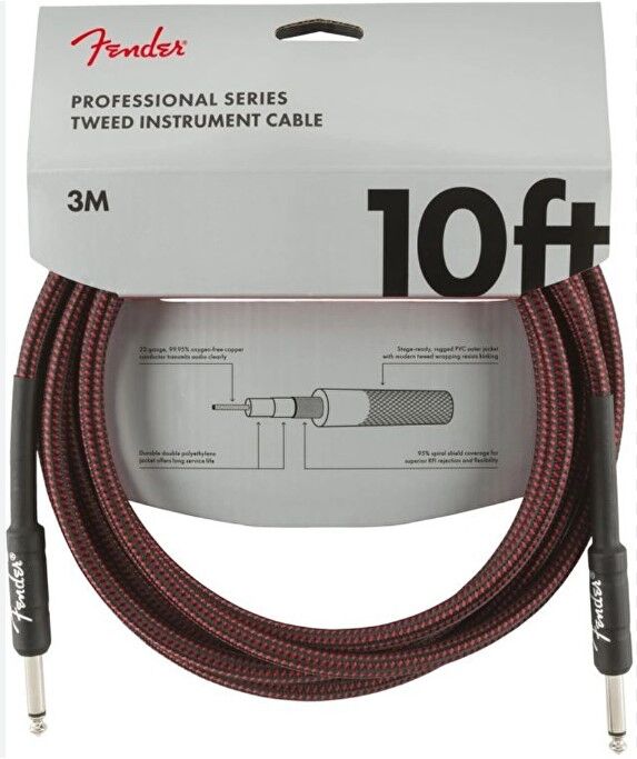 Fender Professional 3M Kırmızı Tweed Enstrüman Kablosu