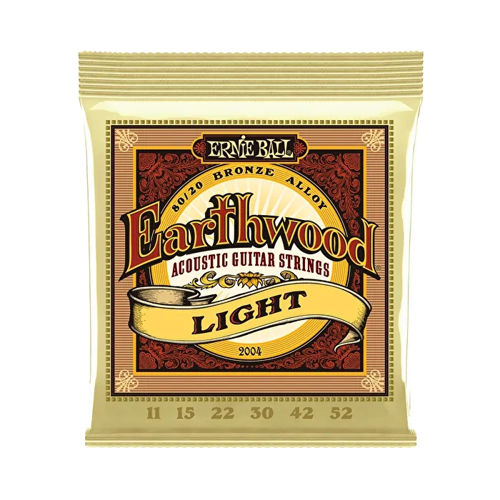Ernie Ball P02004 Earthwood Light 80/20 Bronze Akustik Gitar Teli (11-52)