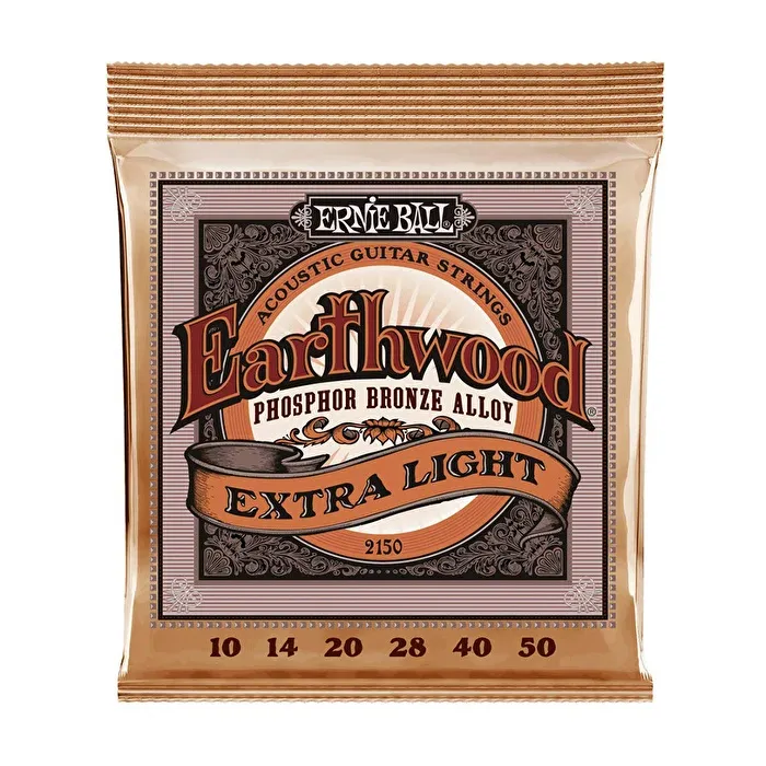 Ernie Ball P02150 Earthwood Extra Light Phosphor Bronze Akustik Gitar Teli (10-50)