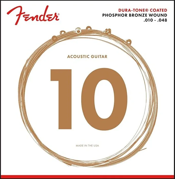 Fender 860XL Phosphor Bronze Dura Tone Coated Akustik Gitar Teli (10-48)