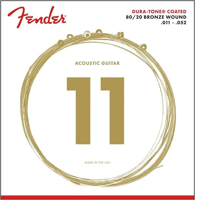 Fender 880CL Phosphor Bronze Dura Tone Coated Akustik Gitar Teli(11-52)