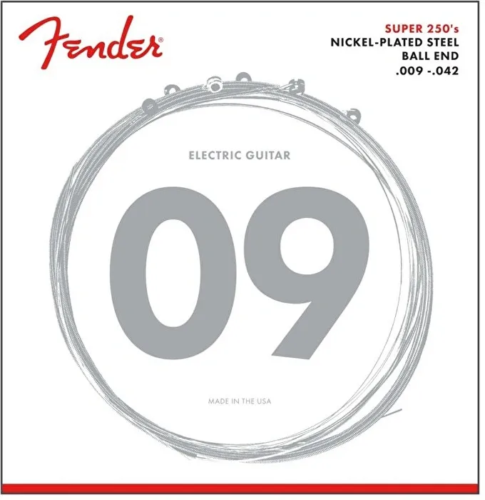 Fender Super 250's Nickel Plated Steel Ball End 250L Elektro Gitar Teli (09-42)