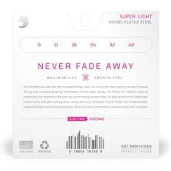 D'addario XSE0942 Nikel Kaplamalı Super Light Elektro Gitar Teli (9-42)