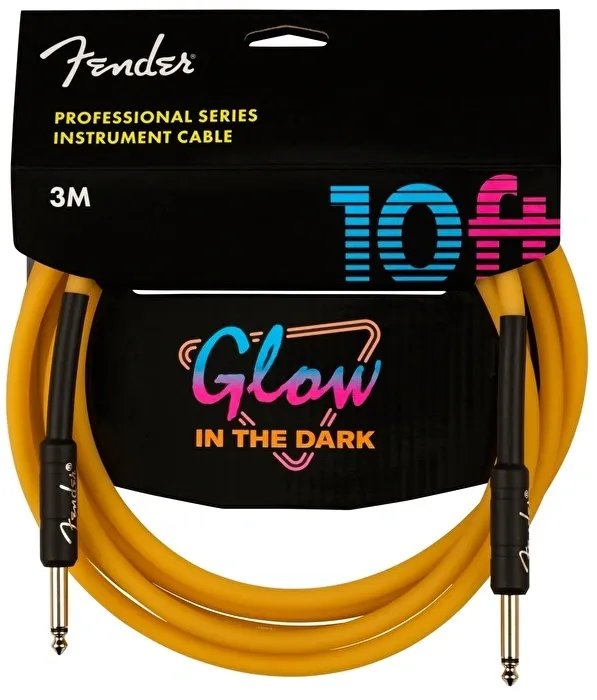 Fender Professional Glow in the Dark Cable 3 Metre Turuncu Kablo