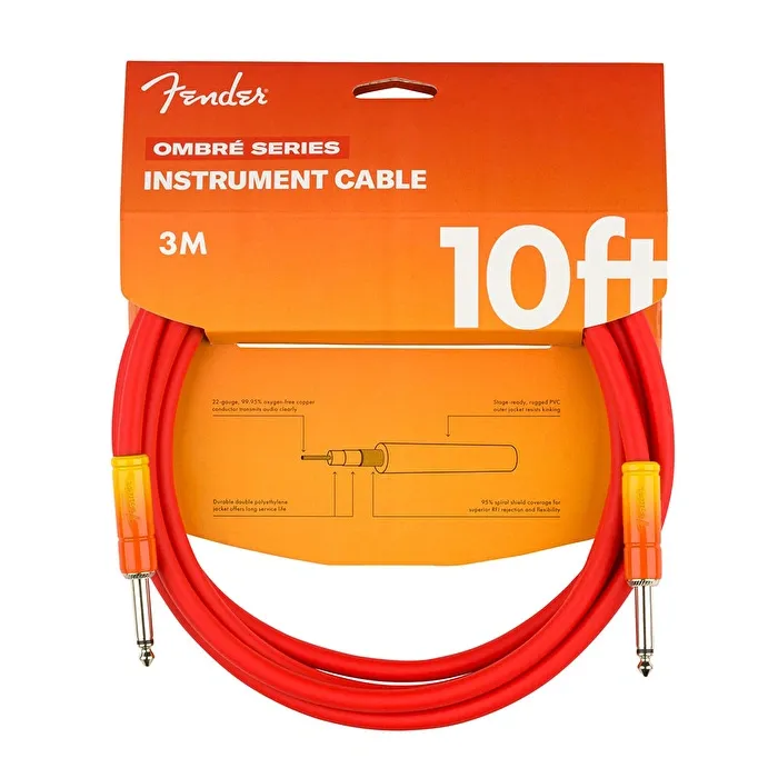 Fender 10 ft Ombré Tequila Sunrise Enstrüman Kablosu (3m)
