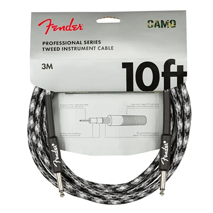 Fender Professional Series Cable 10' Winter Camo Kablo 3m