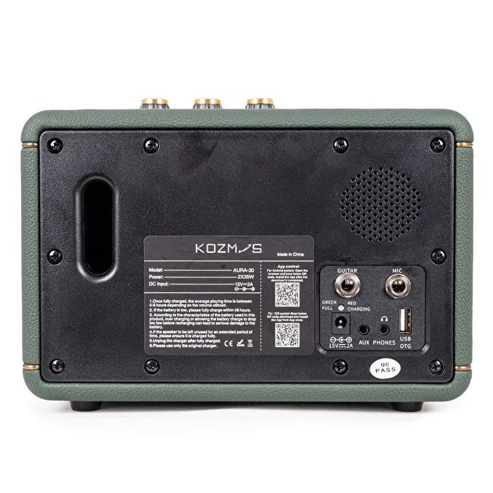 KOZMOS Aura-30 Uygulama ile Kontrol Edilebilen Akustik Enstrüman Amfisi ve Bluetooth Hoparlör