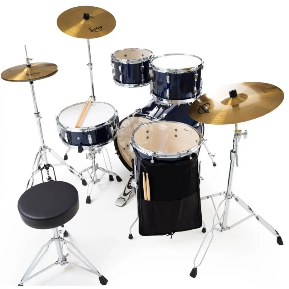 PEARL RS505BC/C743 Roadshow Royal Blue Metallic 5 Parça (20B/10T/12T/14F/14S) Aksamlı ve Sabian Zilli Akustik Davul Seti