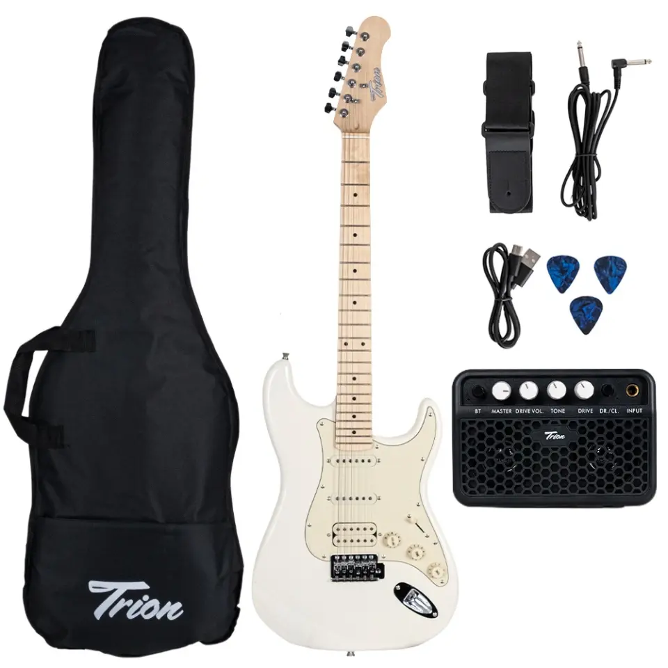 Trion TGP-112-WH Aksesuar ve Amfi Dahil Beyaz Elektro Gitar Seti